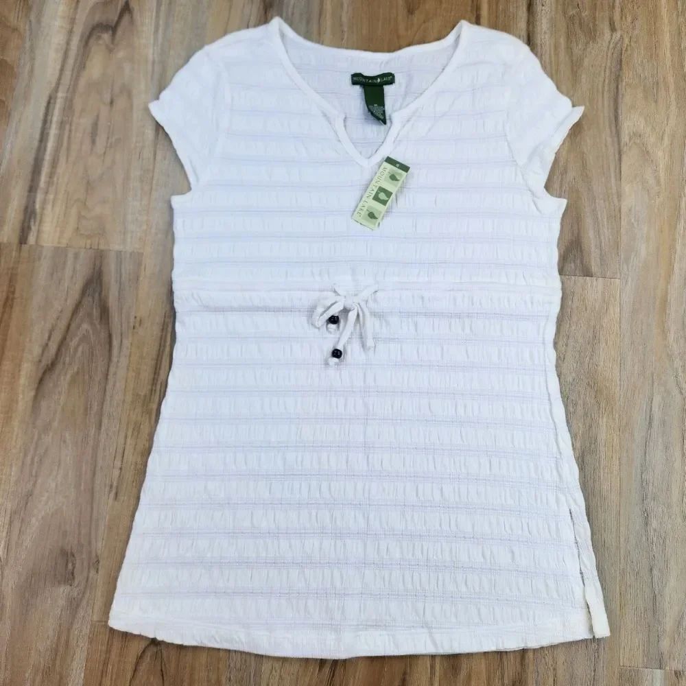 🔺️NWT Mountain Lake White Textured Cap Sleeve Top Medium